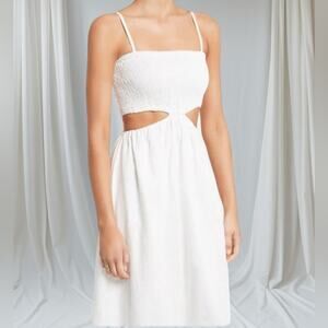 FAITHFULL THE BRAND TAYARI White MIDI DRESS Size 12